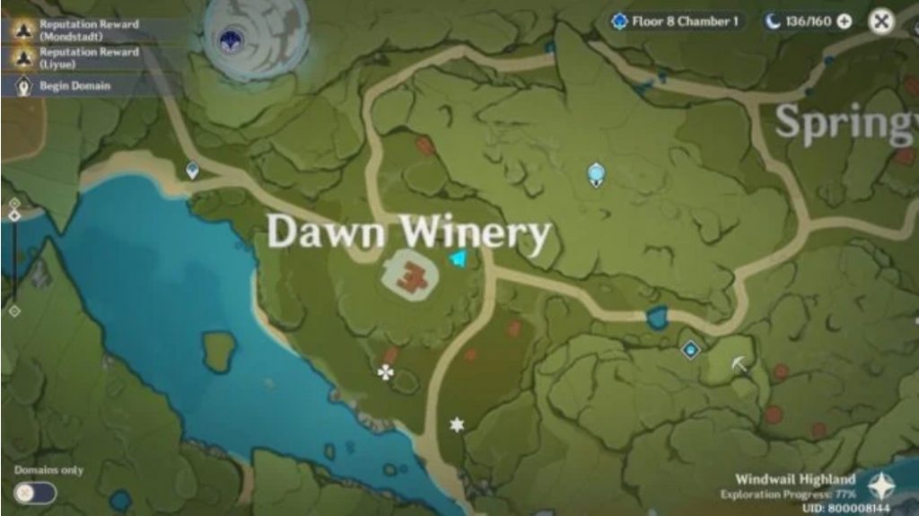  Винодельня Dawn - вокруг поместья Diluc’s Genshin Impact